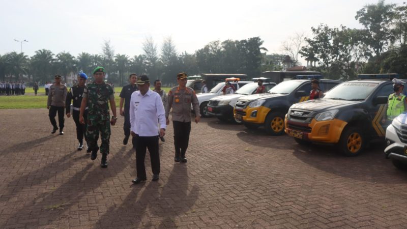 Polresta Deli Serdang Bersama TNI dan Pemkab Deli Serdang Laksanakan Apel Gelar Pasukan Penanganan Premanisme Dan Geng Motor