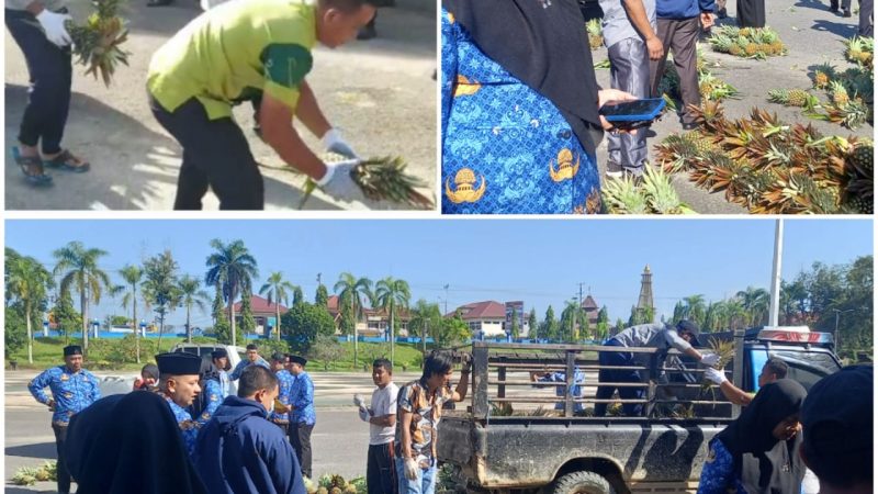 Bukti Dukungan Pemkab Inhu, Bupati Inhu Borong Nenas Madu Hasil Bumdes