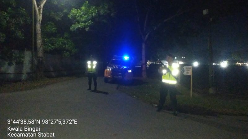 Menjaga Situasi Kamtibmas Yang Kondusif, Sat Samapta Polres Langkat Laksanakan Blue Light Patrol 
