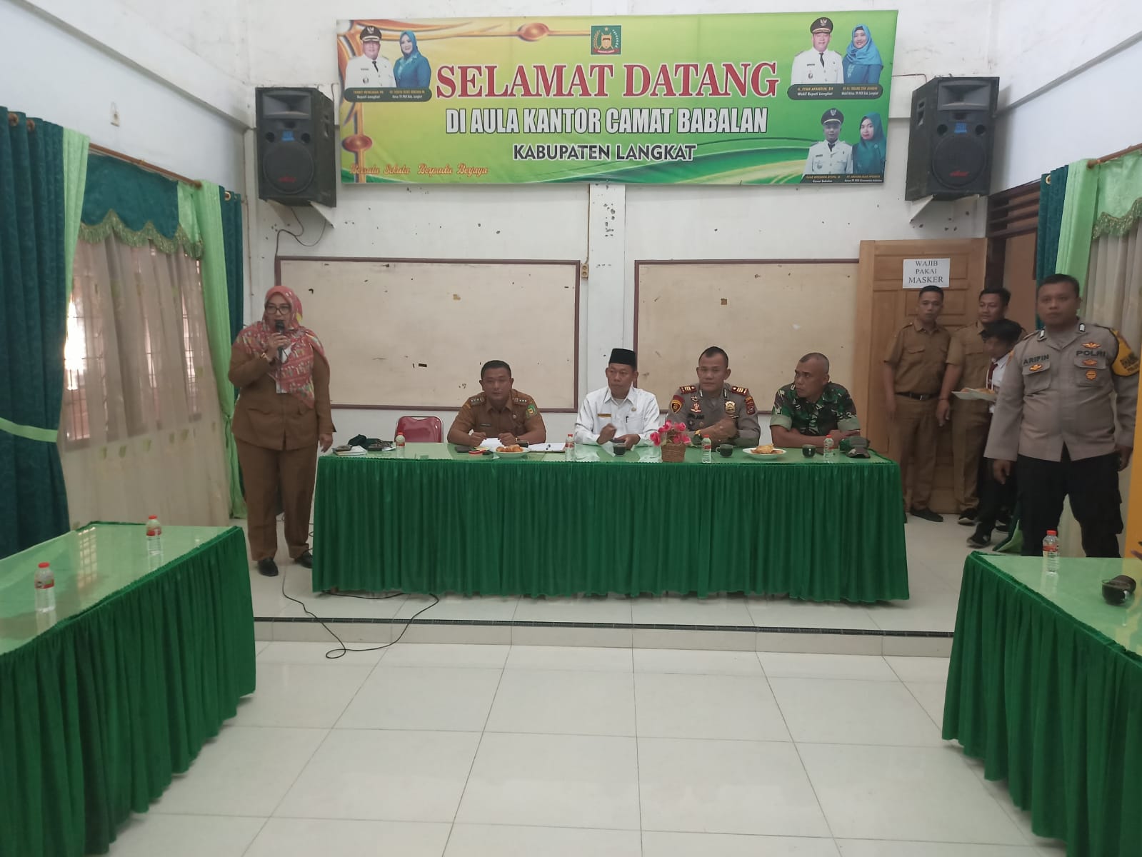 Kapolsek PKL Brandan Hadiri Rapat Koordinasi Permasalahan pemugaran pembangunan pagar Masjid Raya Pkl.Brandan