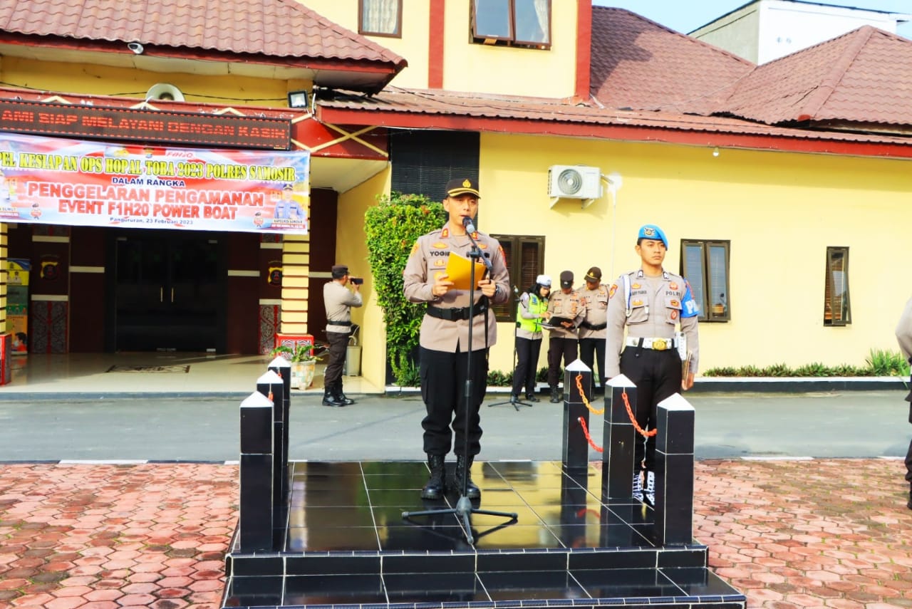Apel Kesiapan OPS HOPAL TOBA 2023 Polres Samosir Untuk Penggelaran Event F1H2O PowerBoat