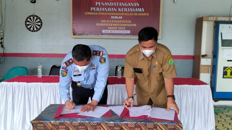 Teken Kerja Sama dengan BLK.Lapas Sekayu Siap Cetak WBP Terampil Bersertifikat