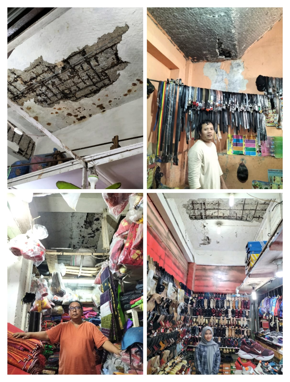 Kondisi Plafond Lantai II Gedung II Pasar Horas Pematang Siantar Membahayakan Pedagang dan Pembeli
