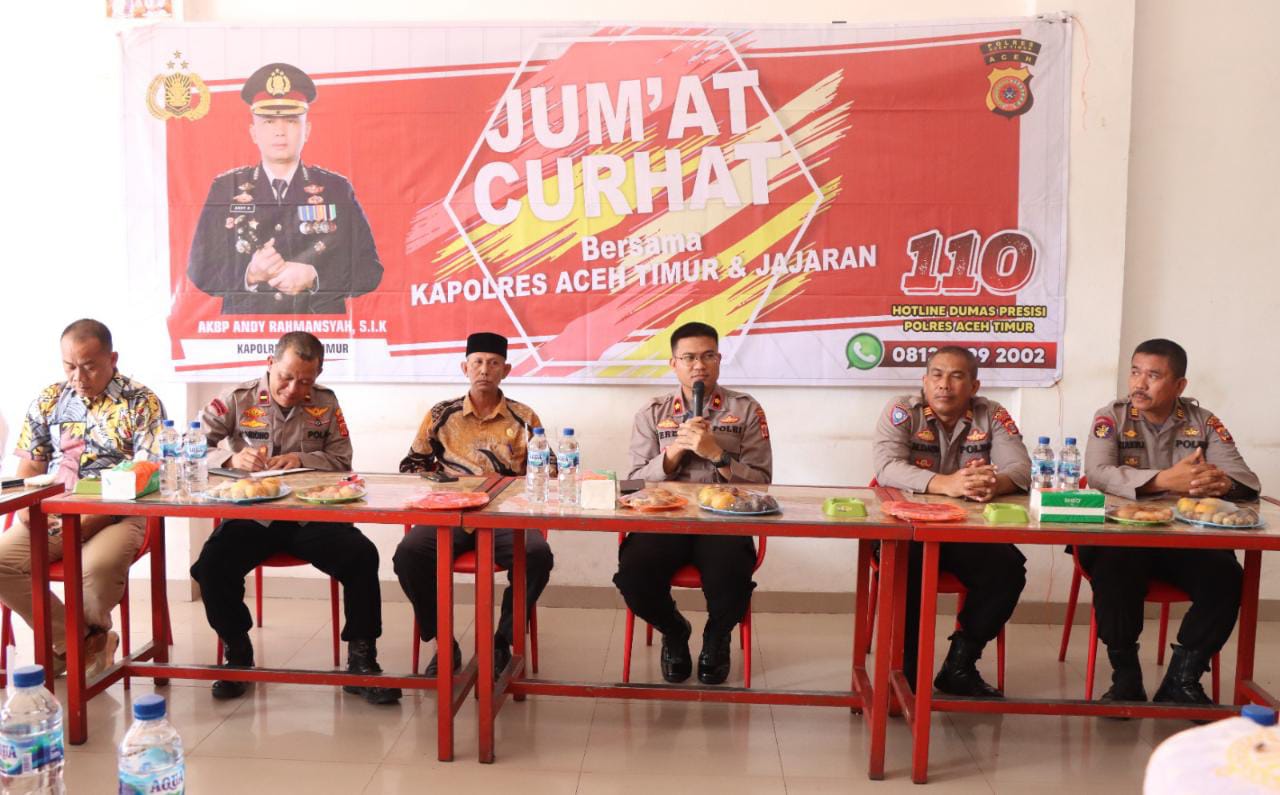 Wakapolres Aceh Timur: Program Jumat Curhat, Berikan Layanan Terbaik Kepada Masyarakat