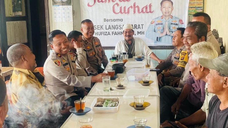 Kapolsek Langsa Barat Gelar Jum’at Curhat Bersama Masyarakat Gampong Geudubang Jawa