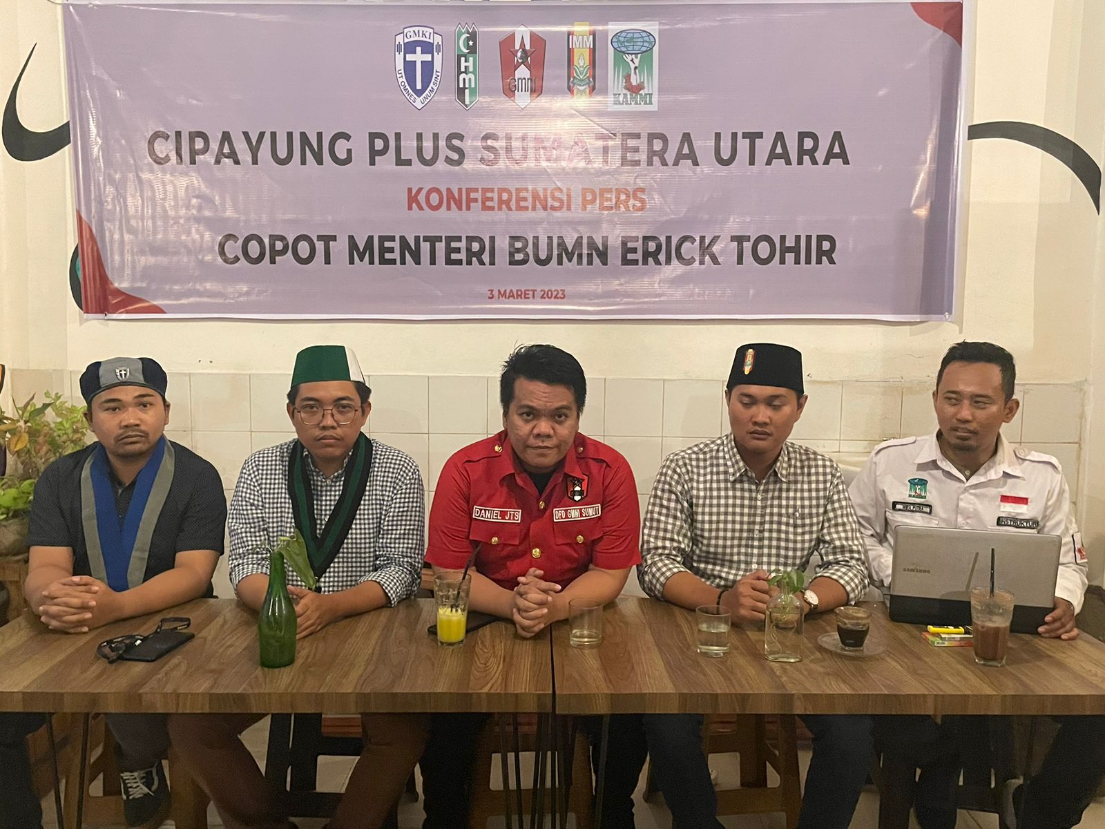 Cipayung Plus Sumatera Utara melakukan Konferensi Pers menuntut Erick Thohir dicopot dari Menteri BUMN