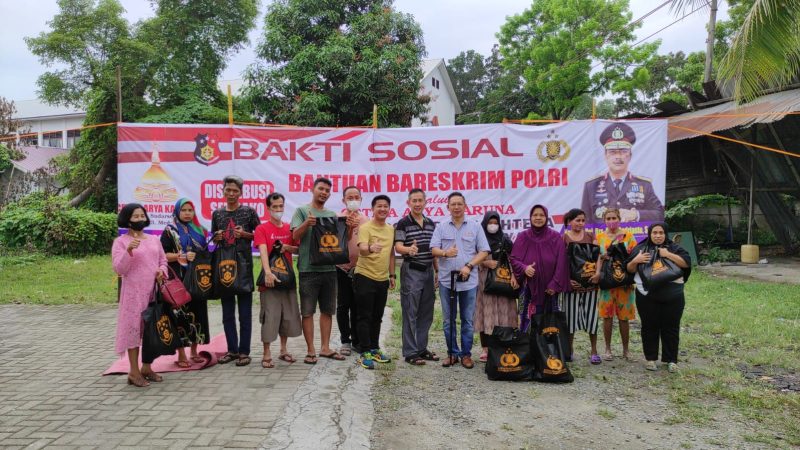Wong Chun Sen dan Cetiya Arya Karuna Salurkan Distribusi Sembako Bareskrim Polri Untuk Warga Pra Sejahtera di Medan