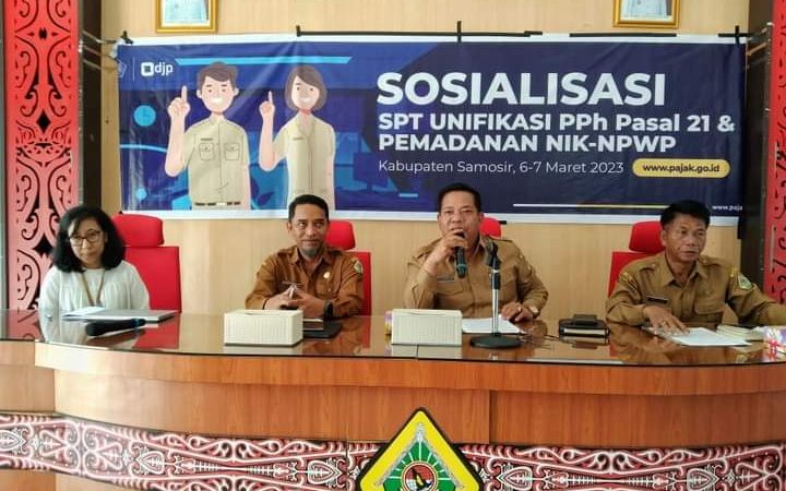 Pemkab Samosir dan KPP Pratama Balige Sosialisasi SPT Unifikasi PPH Pasal 21