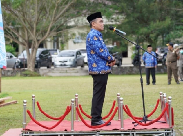 Wakil Bupati Ogan Ilir Pimpin Apel Gabungan Di Lapangan Upacara KPT Tanjung Senai