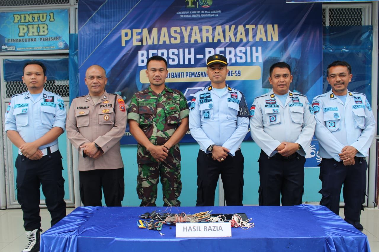 Wujudkan Zero Halinar, Lapas Siborongborong Kanwil Kemenkumham Sumut Kembali Lakukan Razia Gabungan