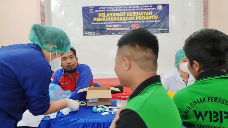 Peringatan HBP Ke 59, Pegawai dan Warga Binaan Lapas Siborongborong Periksa Kesehatan