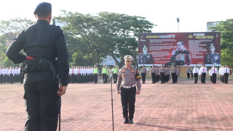 Dansat Brimob Pimpin Apel di Mapolda Aceh