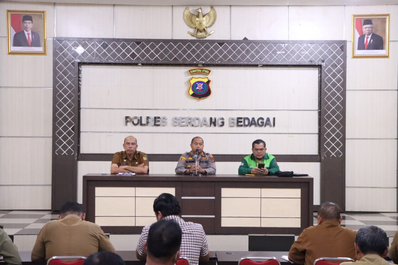 Pimpin Rakor Pengendalian Inflasi, Kapolres Sergai : Agar Pemkab Sergai Bangun Pasar Induk dan Alun – alun