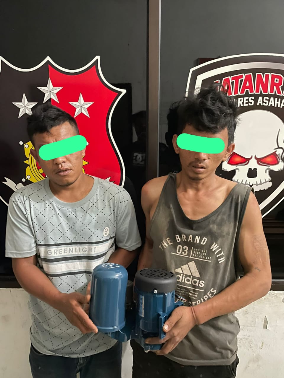 Dua Pencuri Mesin Air Ditangkap Unit Jatanras Polres Asahan