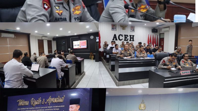 Kapolda Aceh, Wakapolda Aceh Dan PJU Polda Aceh Ikut Rapat Internal Anev Situasi Kamtibmas Terkini