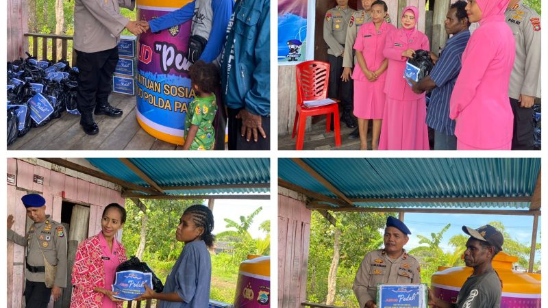 Ditpolairud Polda Papua Barat Gelar Giat Binluh Dan Penyerahan Bansos Kepada Warga.