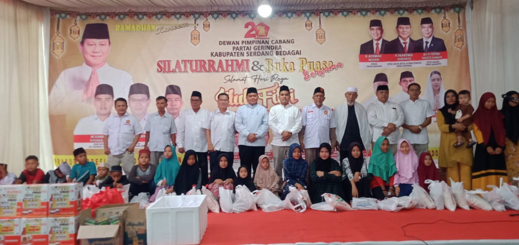 Silaturrahmi dan Buka Puasa Bersama, DPC Gerindra Sergai Berbagi Kebahagiaan Kepada Anak Yatim