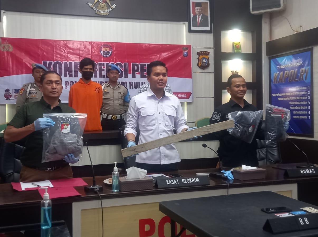Tempo 12  Hari  Pelaku Pembunuhan Atasanya Berhasil  Diringkus Polres Inhu, Korban di Pukul dari Belakang Pakai Kayu Boroti 
