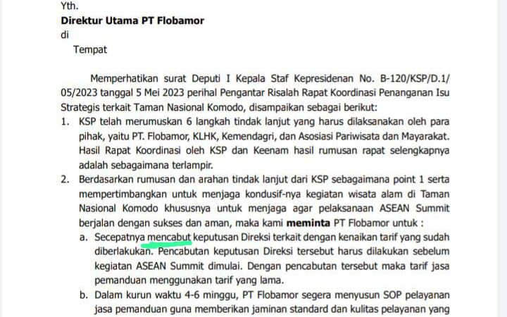 KLHK Ambil Tindakan Tegas Atasi Kontoversi Di Tn Komodo, PT. Flobamor Keos