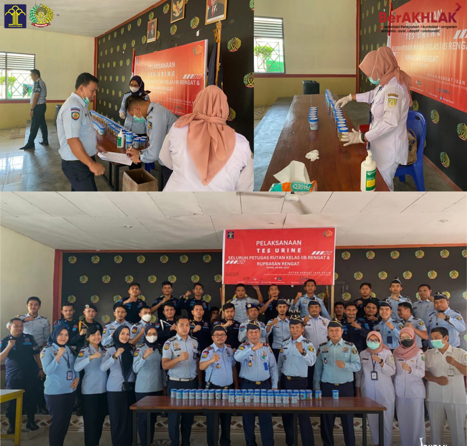Komit Berantas Narkoba, Rutan dan Rupbasan Kelas II B Rengat Gelar Tes Urine 