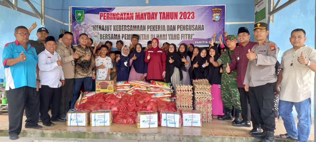 Kegiatan Positif May Day 2023, Pemerintah Inhu Sinergitas Bersama Pengusaha, Serikat Pekerja/Serikat Buruh Berikan Bantuan Sembako dan Pemeriksaan  Kesehatan Gratis di 4 Titik