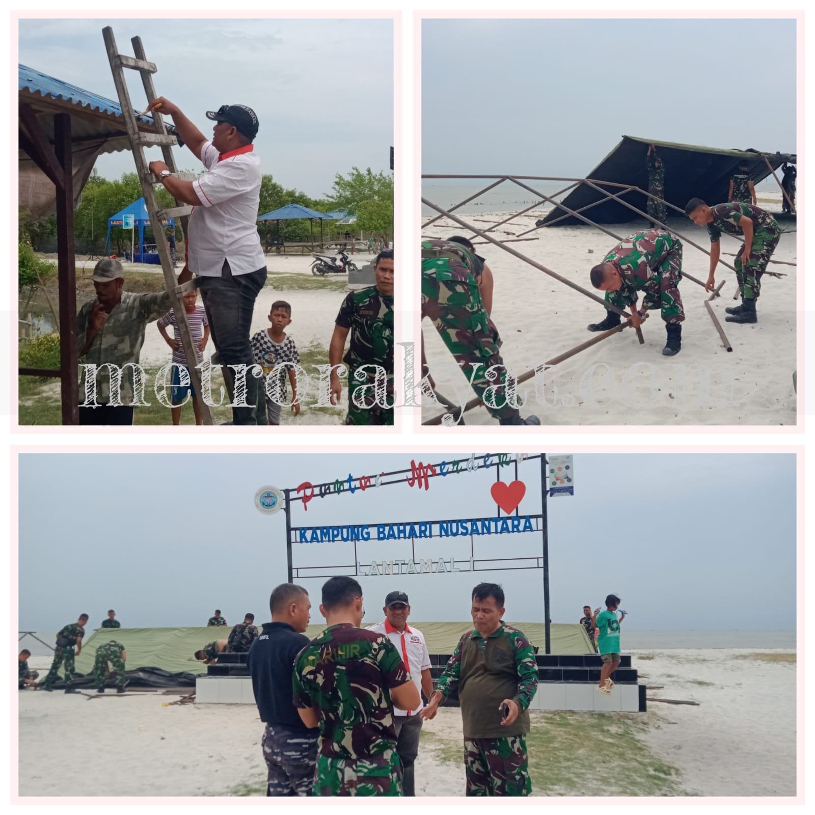 TNI AL Lantamal 1 Belawan Bersama Pemdes Bagan Kuala Lakukan Persiapan Kegiatan Peresmian KBN