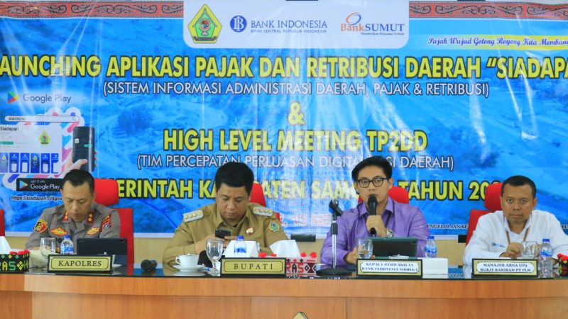 Bupati Samosir Launching Aplikasi Pajak dan Retribusi Daerah SIADAPARI