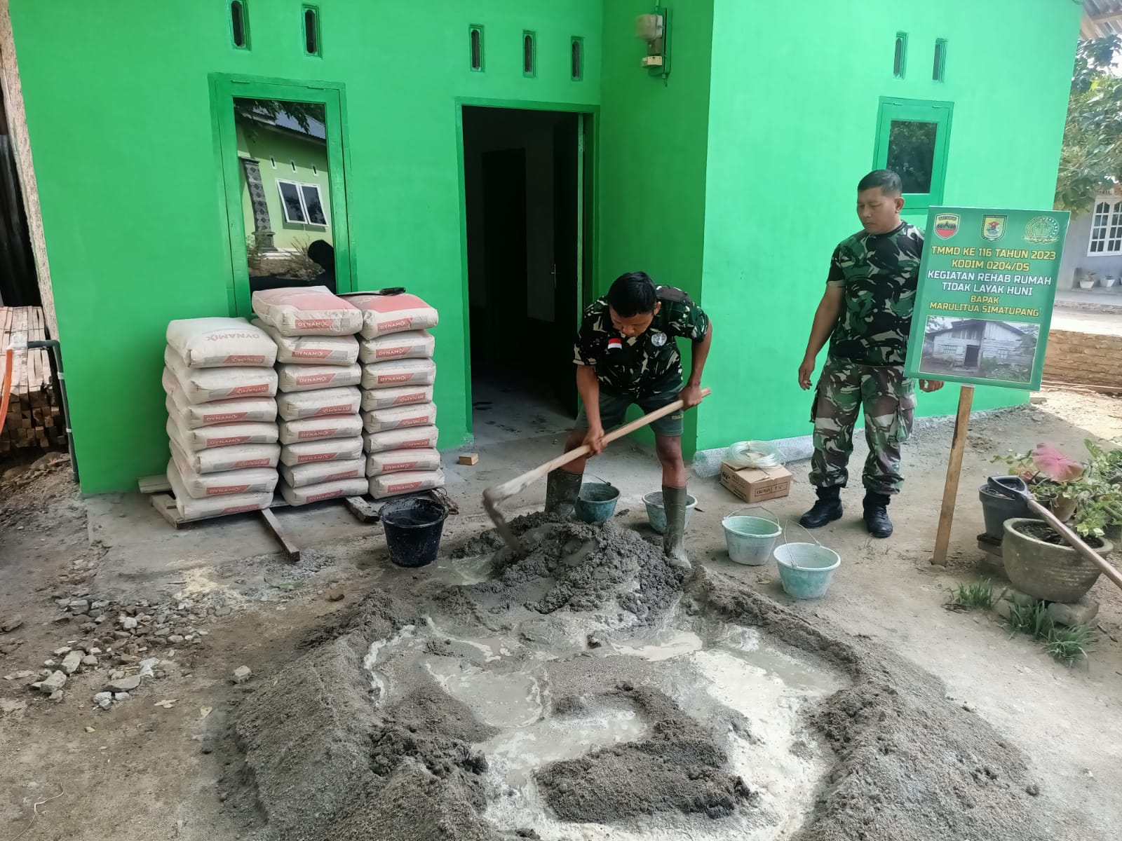 Progres Rehab Satu RTLH di TMMD 116 Kodim Deliserdang Mendekati Rampung