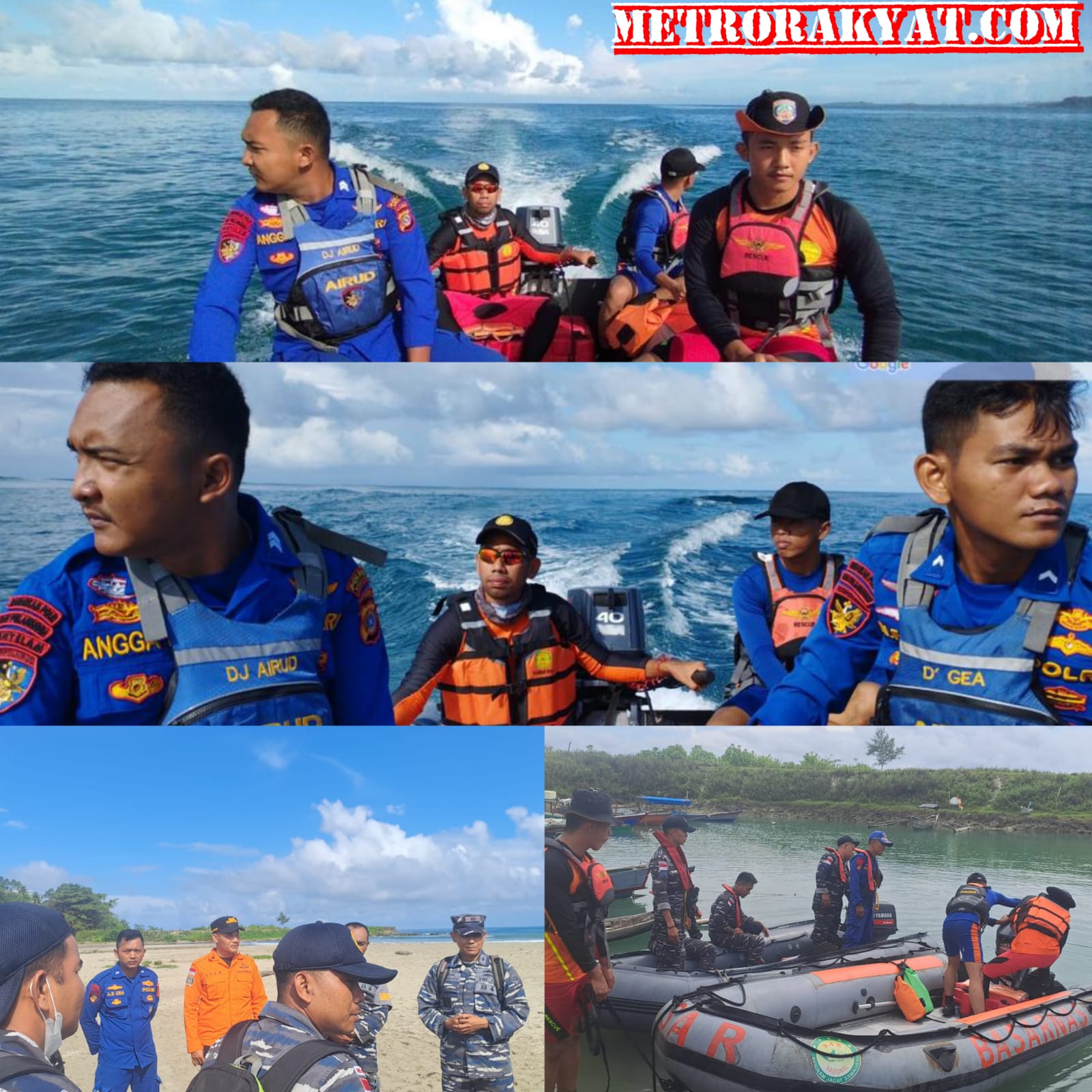 Satpol Airud Polres Simeulue Bersama TNI dan SAR Gabungan Mencari Bocah  Tenggelam
