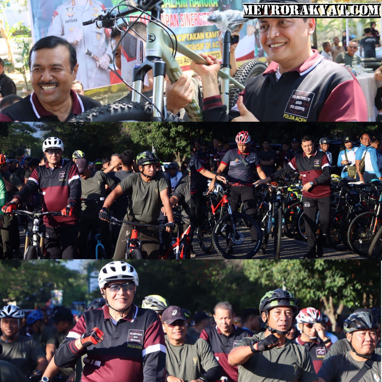 Sinergisitas TNI-Polri, Kapolda Aceh dan Pangdam IM Gowes Bersama