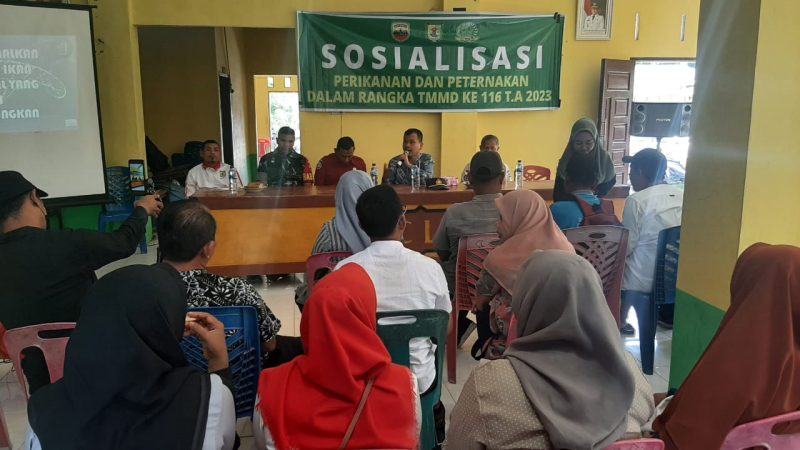 Berikan Akses Informasi Pasar, Teknologi dan Permodalan, Satgas TMMD Kodim Deliserdang Gelar Penyuluhan Perikanan dan Peternakan
