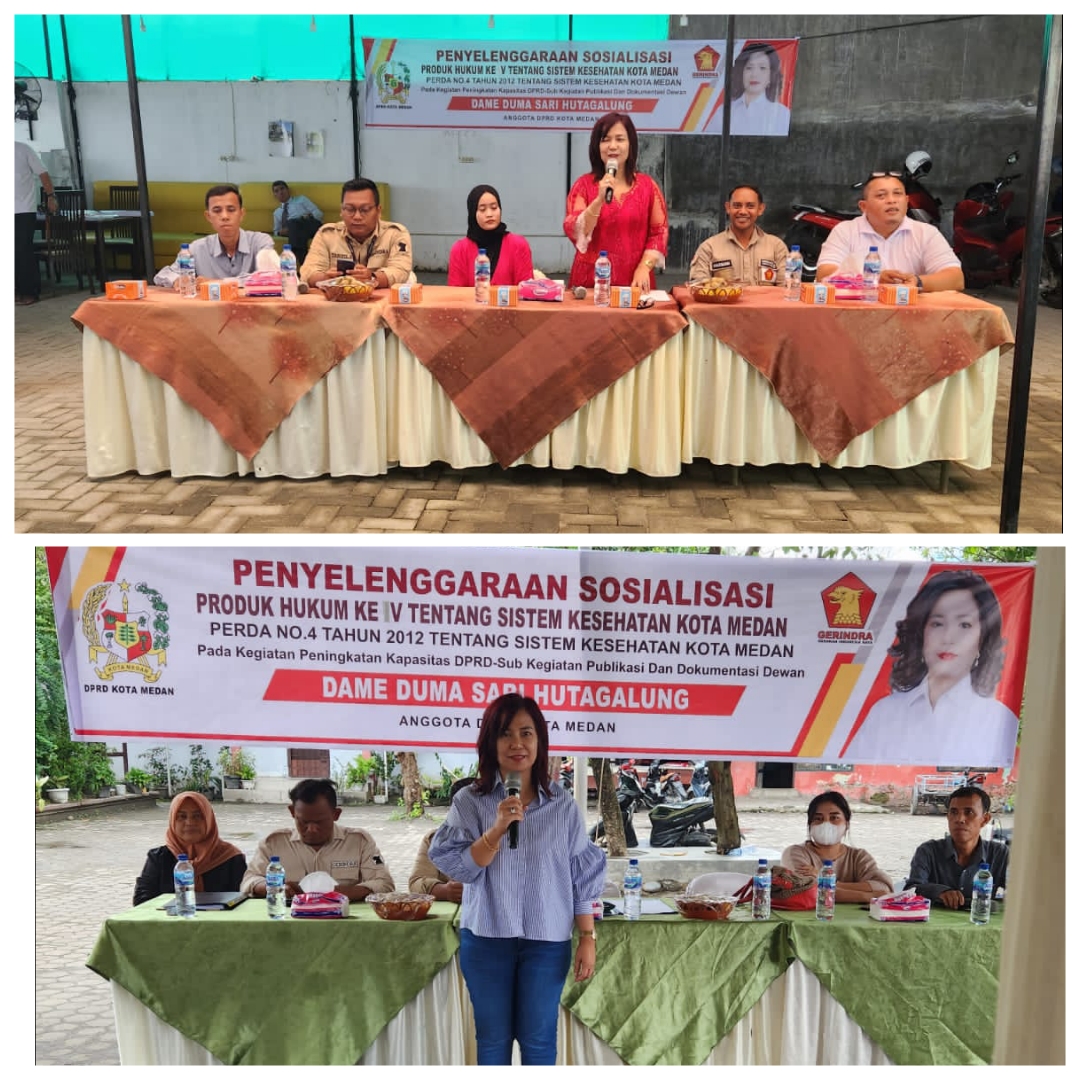 Dame Duma Sari Hutagalung Laksanakan Dua Sesi Sosperda No. 4 Tahun 2012 Tentang Sistem Kesehatan di Kota Medan