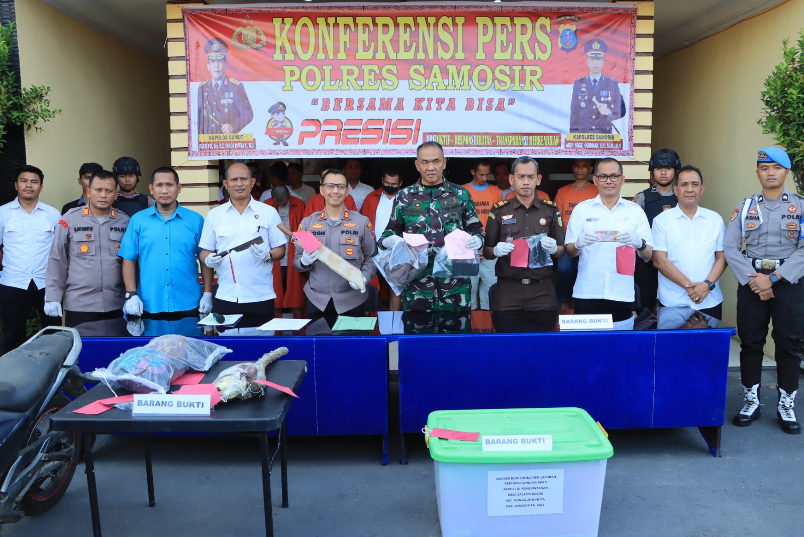 Polres Kabupaten Samosir Release Tindak Pidana Pembunuhan dan Tindak Pidana Korupsi