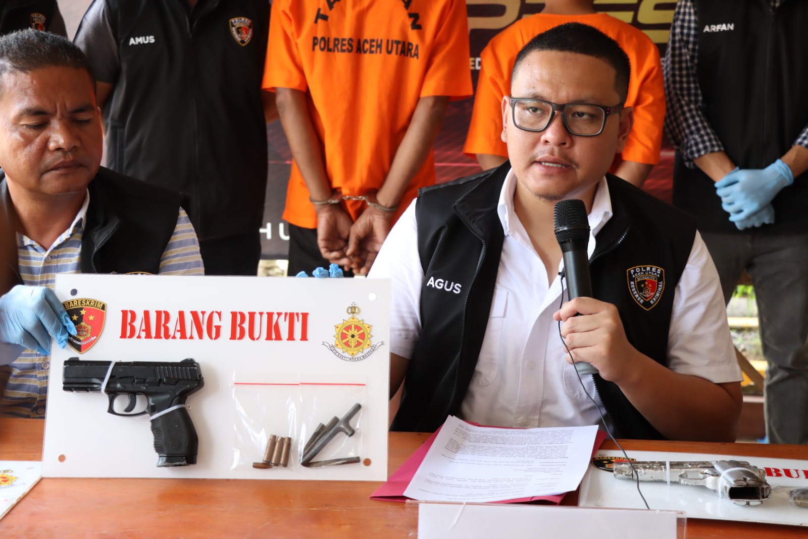 Polres Aceh Utara Ungkap Kasus Kepemilikan Senjata Api Dari Mukim & Ayah Moren