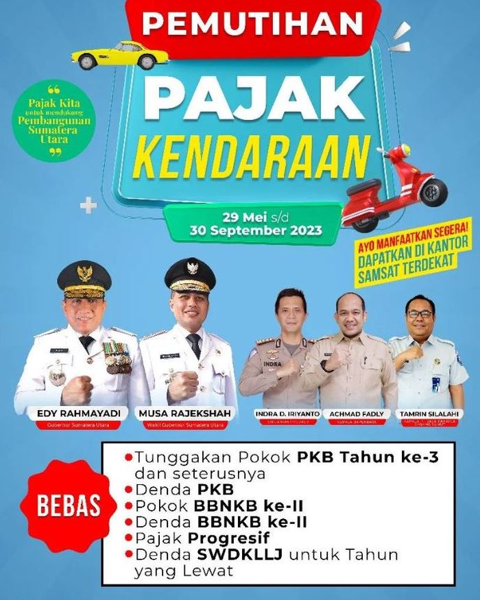 Sat Lantas Polres Tanjung Balai Sosialisasikan Pemutihan Pajak Kenderaan Bermotor Dengan Membagikan Brosur