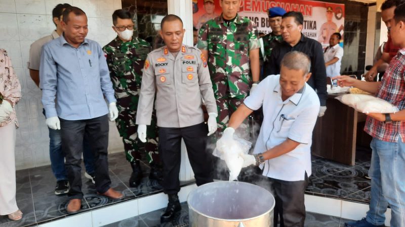 Polres Asahan Musnahkan Sabu dan Pil Ekstasi