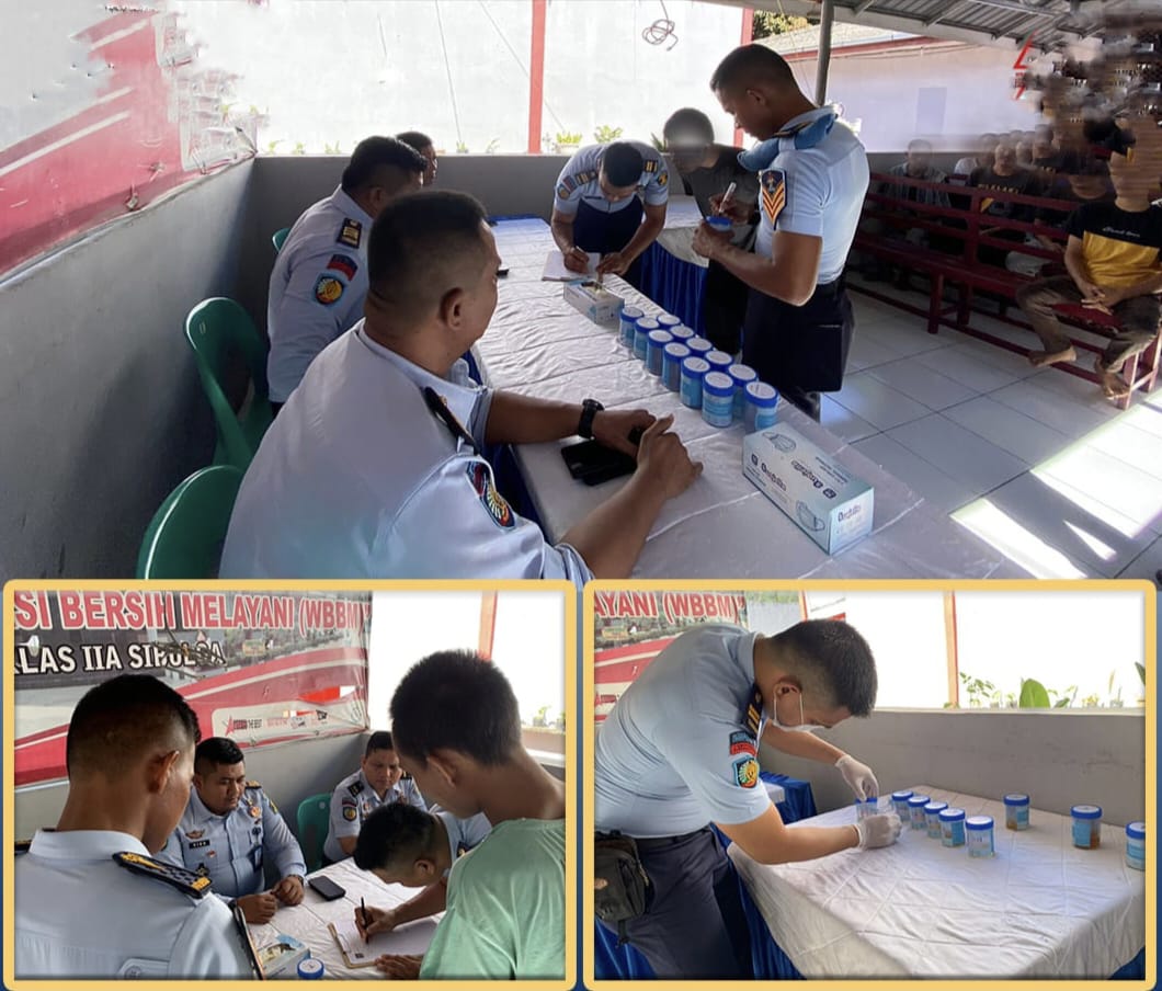 Lapas Kelas IIA Sibolga Rutin Giat Test Urine dan Pastikan WBP Bersih dari Narkoba