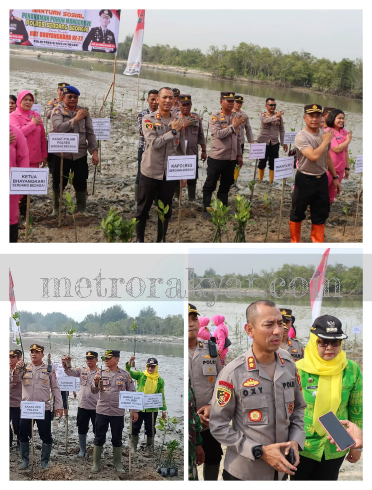 Polres Sergai Giat Tanam Pohon Mangrove, AKBP Oxy : Mari Kita Lanjutkan Kegiatan Positif ini