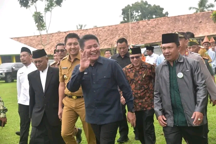 Bupati Ogan Ilir Dampingi Gubernur Sumsel Peletakan Batu Pertama Pembangunan Gedung Madrasah Tsanaiyah Ponpes Nurul Islam