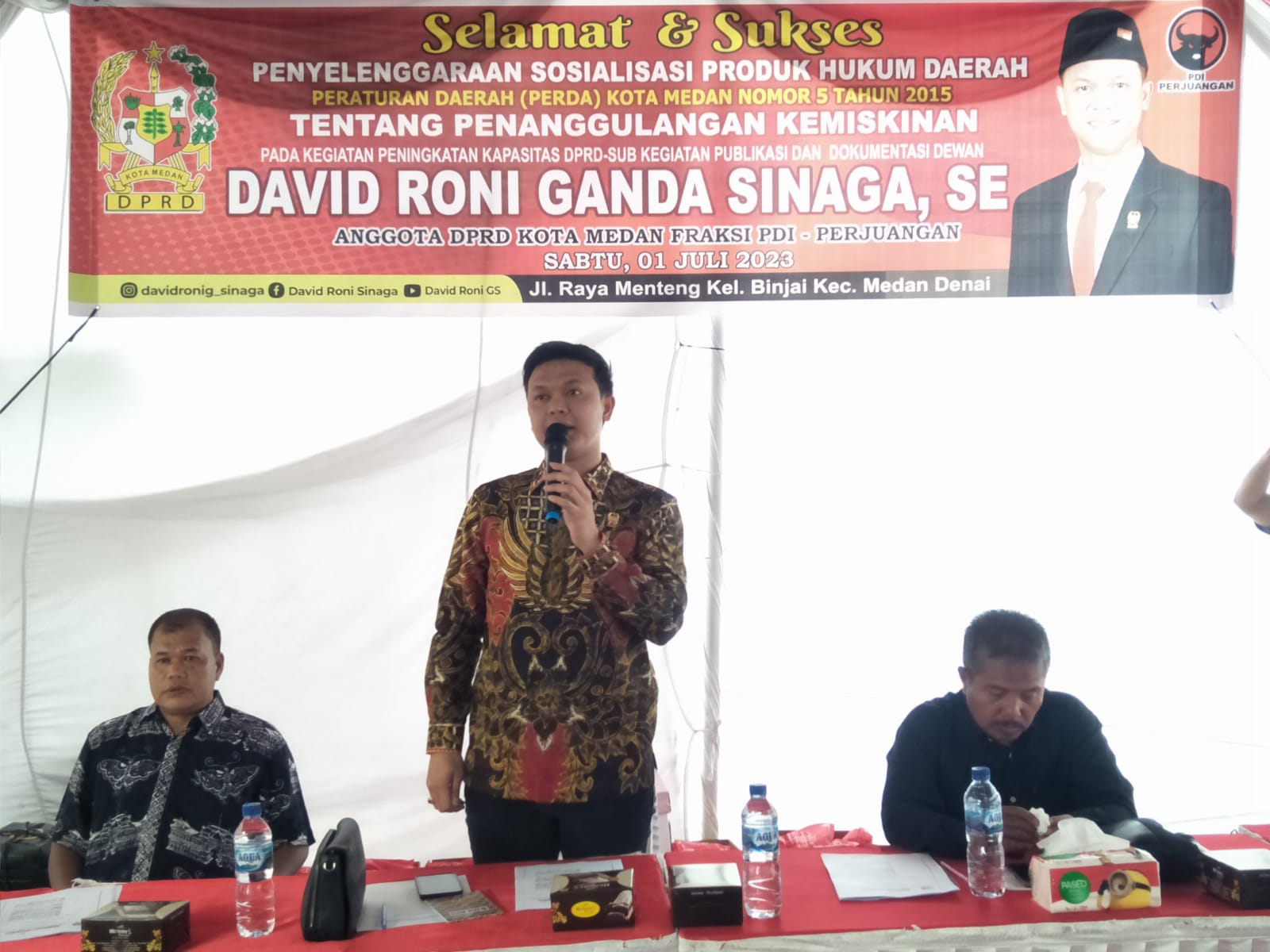 Sosperda No. 5 Tahun 2015, David Roni G Sinaga Harapkan Kepling Lebih Peduli Kepada Warga dan Bekerja Lebih Baik