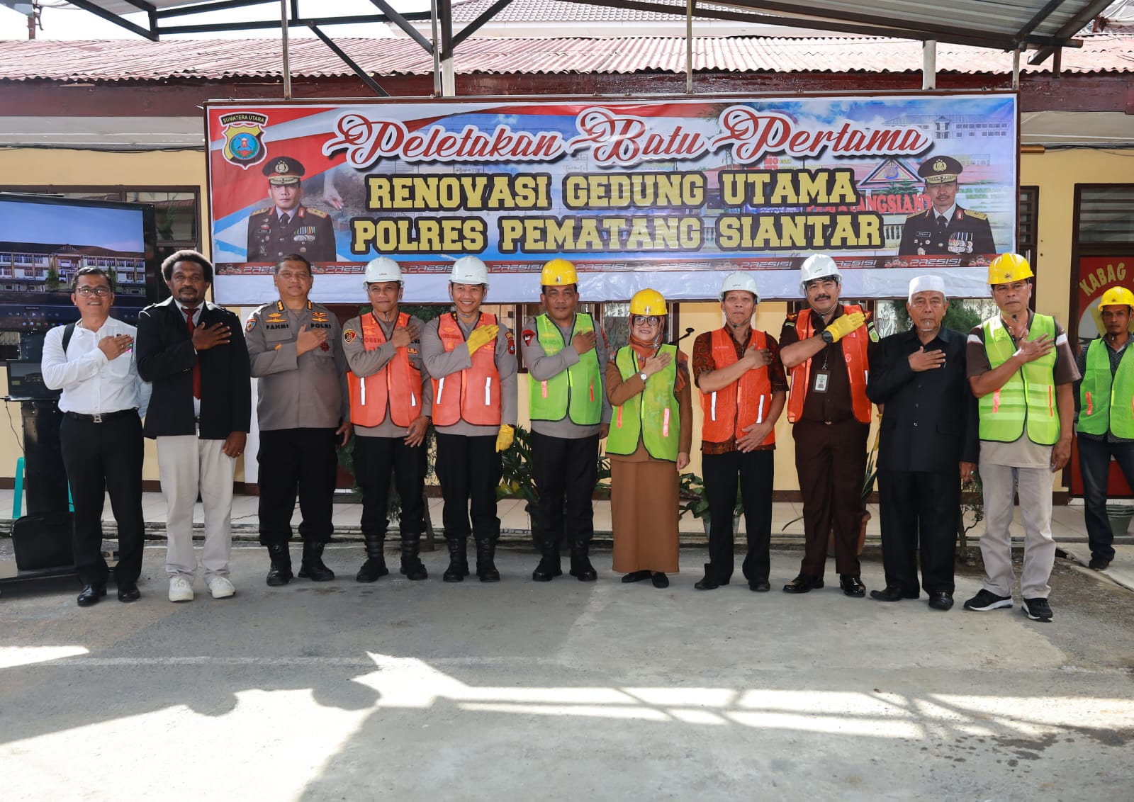 Wali Kota dr. Susanti Dewayani, SpA Hadiri Acara Peletakan Batu Pertama Renovasi Gedung Utama Polres Pematang Siantar