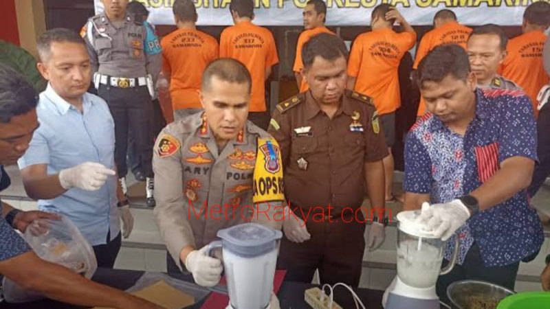 Mapolres Samarinda Memusnahkan Barang Bukti Narkotika, Ini Penjelasan nya.