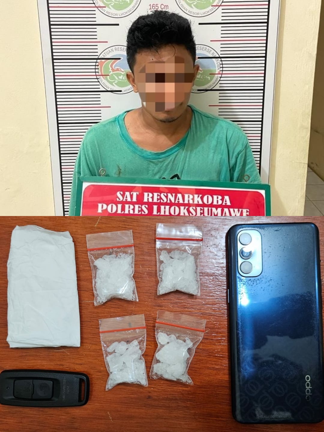 Tim Opsnal Satresnarkoba Polres Lhokseumawe Ciduk Tersangka Penjual Sabu di Muara Dua