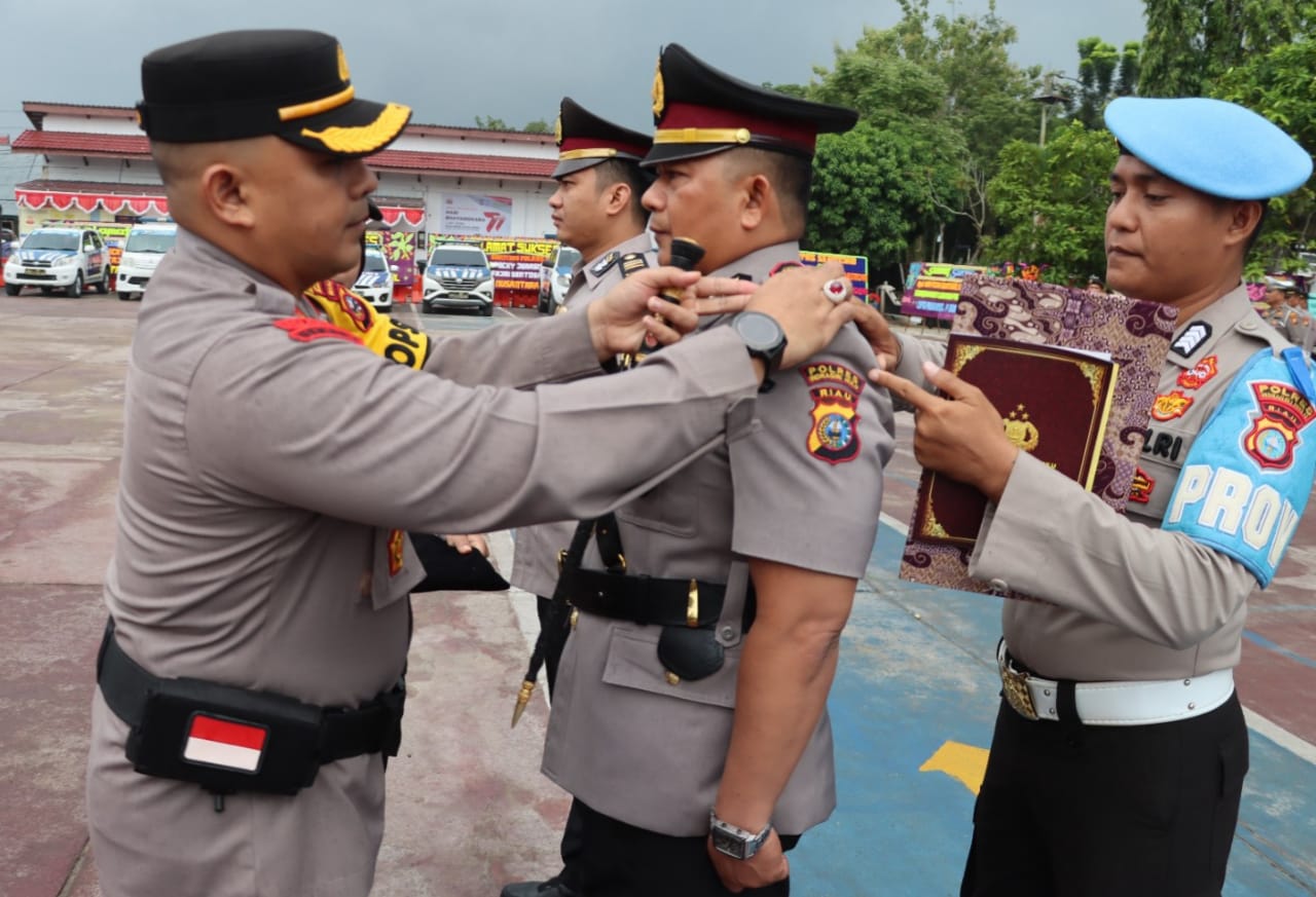 Sertijab Kasat Lantas, Ini Penegasan Kapolres Inhu Riau