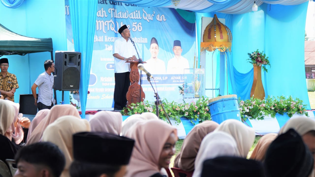 Diikuti 223 Peserta, MTQ ke-56 Kecamatan Babalan Resmi Dibuka Syah Afandin