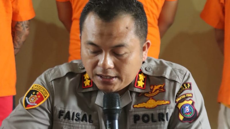 Kapolres Langkat Pimpin Press Release Pengungkapan kasus Tindak Pidana Melakukan Kekerasan Secara Bersama – sama Mengakibatkan Matinya Orang