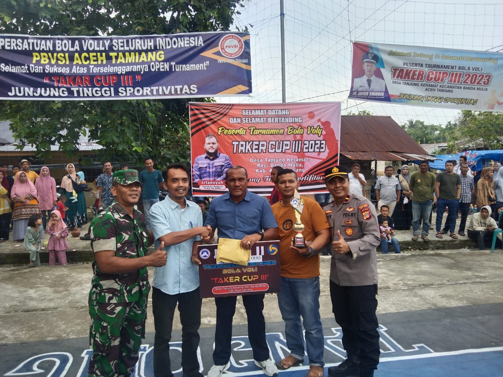 Kapolsek Bendahara Hadiri Pertandingan Final Turnamen Voli