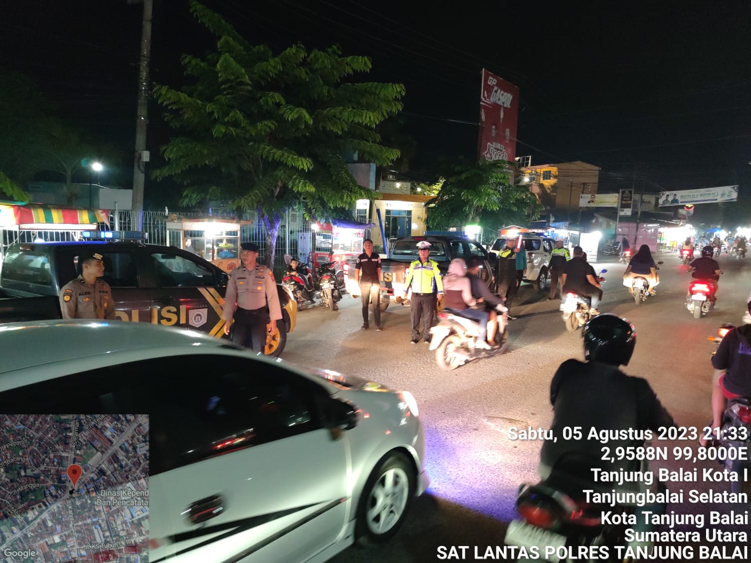 Beri Keamanan Kepada Warga Polres Tanjung Balai Gelar Patroli Skala Besar