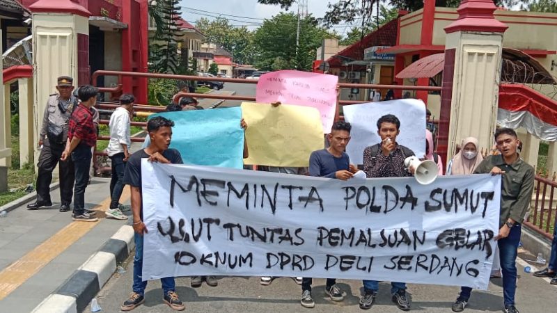 1 Tahun Lebih Laporan Dugaan Gelar Palsu Oknum DPRD Kab Deliserdang di Poldasu Jalan Ditempat, AMPUH Desak Segera Dituntaskan
