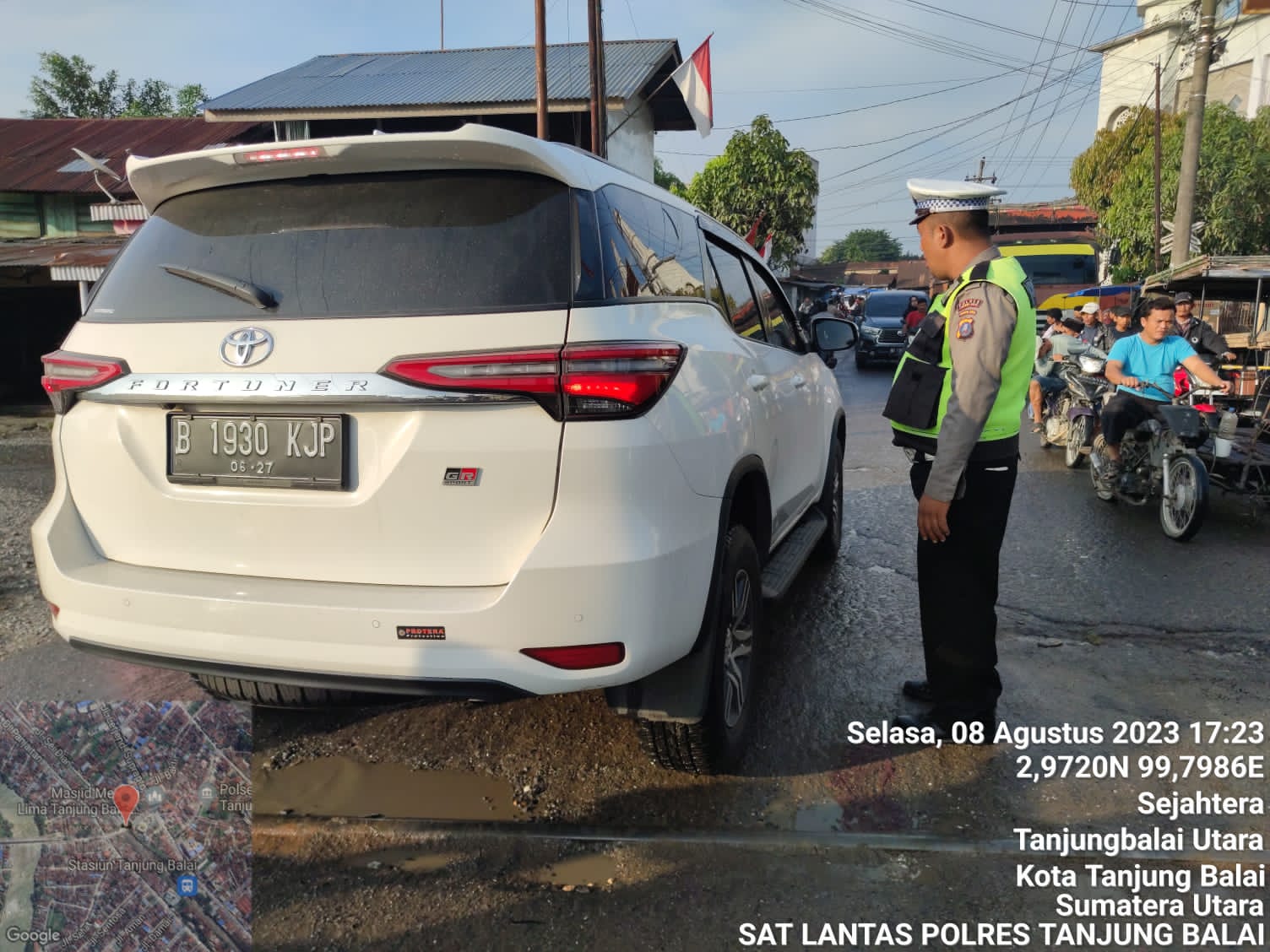 Sat Lantas Polres Tanjung Balai, Sisir Wilayah Rawan Macet Kenderaan